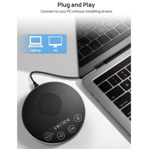 CMTECK επιτραπέζιο μικρόφωνο LE2102 με ηχείο, omnidirectional, USB/USB-C, μαύρο | Συνοδευτικά PC | elabstore.gr