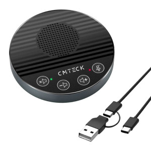 CMTECK επιτραπέζιο μικρόφωνο LE2102 με ηχείο, omnidirectional, USB/USB-C, μαύρο | Συνοδευτικά PC | elabstore.gr