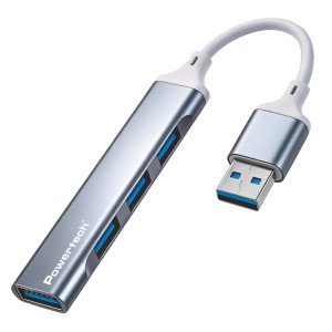 POWERTECH USB hub PTR-0207, 4x θυρών, USB 3.0, 5Gbps, USB σύνδεση, γκρι | Συνοδευτικά PC | elabstore.gr