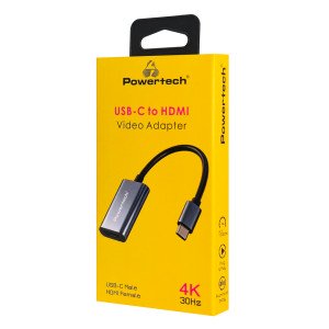 POWERTECH αντάπτορας USB-C σε HDMI PTR-0208, 4K/30Hz, 10 Gbps, γκρι | Καλώδια - Αντάπτορες | elabstore.gr