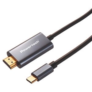 POWERTECH καλώδιο USB-C σε HDMI PTR-0209, 4K/30Hz, 10 Gbps, 1m, μαύρο | Καλώδια - Αντάπτορες | elabstore.gr