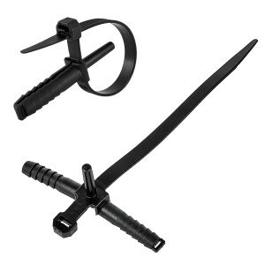 POWERTECH δεματικά καλωδίων με ούπα TIES-084, 7x150mm, μαύρα, 100τμχ | Καλώδια - Αντάπτορες | elabstore.gr