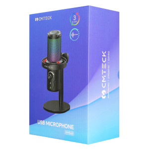 CMTECK επιτραπέζιο μικρόφωνο XM560, καρδιοειδές, USB/USB-C, RGB LED, μαύρο | eLabstore.gr CMTECK επιτραπέζιο μικρόφωνο XM560, καρδιοειδές, USB/USB-C, RGB LED, μαύρο | Συνοδευτικά PC | elabstore.gr