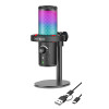 CMTECK επιτραπέζιο μικρόφωνο XM560, καρδιοειδές, USB/USB-C, RGB LED, μαύρο | Συνοδευτικά PC | elabstore.gr